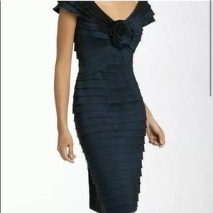 NWOT Tadashi Shoji Taffeta Rosette Cocktail Dress